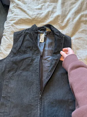 Vintage DCC Missy 100% Genuine Leather Western Biker Black Vest thumbnail 3