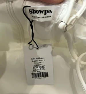 Showpo New Katia Mini Dress Strappy Corset A Line Dress In White Size Small (6) thumbnail 10