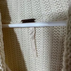 Free People Keep It Simple‎ Cowl Neck Sweater Vest Cream Chunky Knit Crop Small thumbnail 3