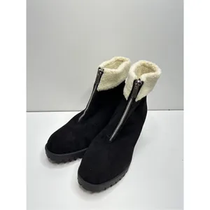 Bella Vita Cable Lug Black Booties Faux‎ Shearling Size 8.5 New thumbnail 6