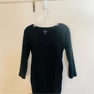Isabel maternity black long sleeve ruched dress size XS thumbnail 3