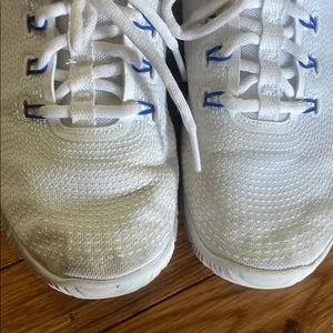 Nike White Volleyball Sneakers with Blue Accents size W9 thumbnail 3