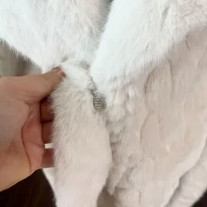 Source Unknown Elegant Old Money Mobwife Ivory White Faux Fur Belted Coat Jacket Size L thumbnail 6