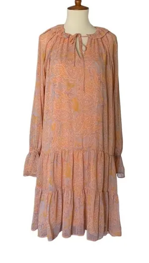 Illa Illa Tiered Paisley Dress Size‎ Medium Multi Color thumbnail 1
