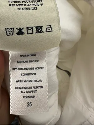Alice + Olivia White Jean Belted Gorgeous Jumpsuit Women’s Sz 25 thumbnail 15