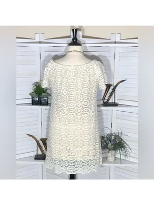 Vintage Y2K Midi Dress Cream Lace flared sleeves coquette romantic boho floral L thumbnail 2