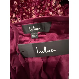 Lulus Perfect Sparkle Mauve Sequin Lace Up Mini Dress Large Cocktail Party Glam thumbnail 8