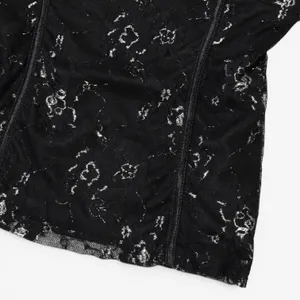 CANDIE’S Vintage Y2K Black Goth Grunge Floral Lace Corset Top thumbnail 3