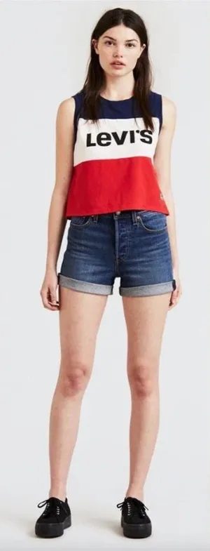 Levi's Wedgie Fit High Rise Denim Shorts‎ Size 30 thumbnail 1