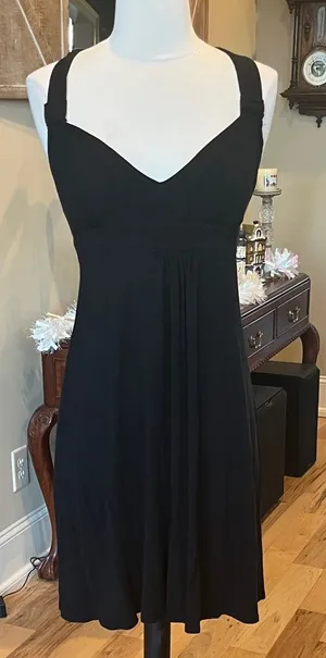 Guess Black Knit Flowy Criss Cross Back Dress for Beach Travel Summer thumbnail 1