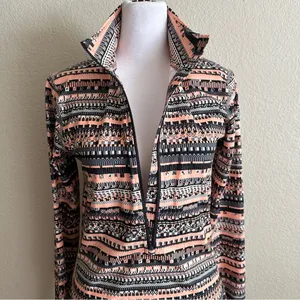 NIKE Pro Dri-Fit Hyperwarm Aztec Print 1/2 Zip Pullover Long Sleeve Top Sz. M thumbnail 8