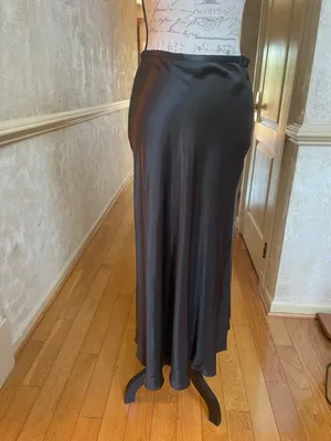 Truth by Republic Black Satin Viscose Maxi Slip Skirt Size 6 90s Minimalist Y2K thumbnail 2
