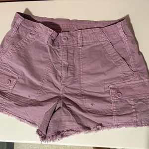 American Eagle Outfitters Purple Cargo Shorts Relaxed Fit Cotton thumbnail 1