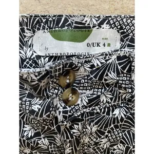 ANTHROPOLOGIE Bowery Pants Women's 4R‎ Black White Pineapple Print Crop Skinny thumbnail 2