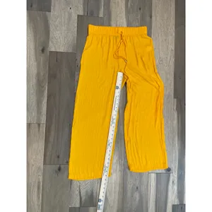 Rachel Roy Pants Wide Leg Cropped Yellow Lightweight Size M thumbnail 5