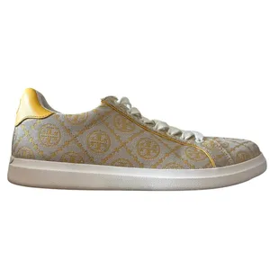Tory Burch Howell T-Monogram Court Sneakers Goldfinch Yellow 8.5 thumbnail 2