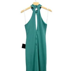 Lulus Belestina Teal Green Cutout Mock Neck Maxi Dress size Small thumbnail 7