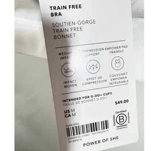 Athleta Train Free Sports Bra White D-DD M Medium Impact Strappy Racerback NWT thumbnail 5