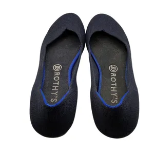 Rothy's The Ballet Flat Navy Indigo Blue‎ Trim Almond Toe Knit Shoes Womens 9 thumbnail 8