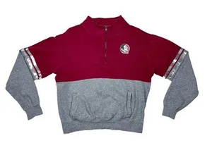 Colosseum Florida State FSU Cropped Spirit Jersey 1/2 Zip Sweatshirt Size‎ Small thumbnail 1