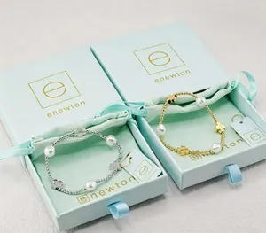 Enewton Cross Pearl Stretch Bracelet Set Gold Silver Beaded Stackable Wrist Jewelry Brand Pouch Hang Tag Included thumbnail 1