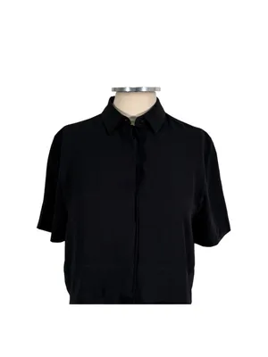 T by Alexander Wang Silk Short Sleeve Top Black Size XS thumbnail 3