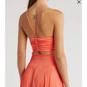 ALC Frank NWT Pleated Coral Crop Camisole Top size‎ 2 thumbnail 2