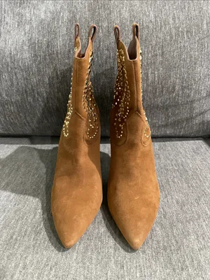 Michael Kors Reena Studded Caramel Ankle Boots Size 8 thumbnail 4