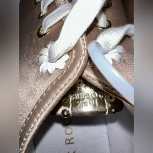NEW without box JACK‎ ROGERS Metallic shoes with Floral Trim Women's 9.5 thumbnail 5