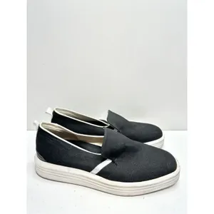 Franco Sarto Sneaker Women’s Size 8.5‎ Black White Canvas Slip On Style thumbnail 3