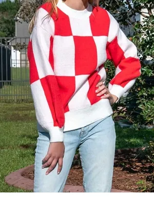 Color Block sweater size XL very warm and thick perfec for Christmas time red an thumbnail 2