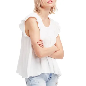 Free People We The Free Coconut Cinch Scoop Neck Top Ivory Large thumbnail 5