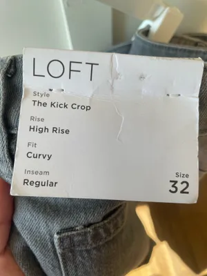 NWT LOFT Women Jeans Pant The Kick Crop High Rise Curvy Size 32 Gray 99%cotton thumbnail 5