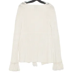Express Cardigan Sweater‎ Boho Cottage Minimalist Coastal Romantic Ivory Medium thumbnail 2