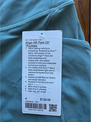 Lululemon Align With Pockets High-Rise 25” Tidal Teal Size 4 NWT thumbnail 4