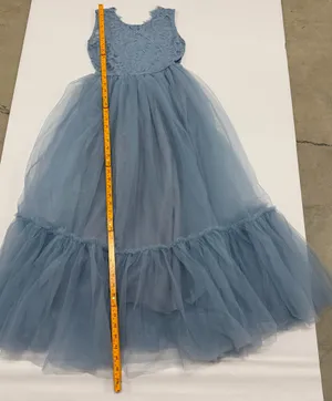 LalaMira Girls Dusty Blue Lace Tulle Sleeveless Formal Gown Dress Size 12Y NWT thumbnail 4