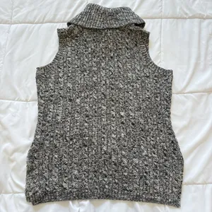 Artisan NY Sweater Womens Medium Gray Turtleneck Sleeveless Vest 100%‎ Cotton thumbnail 8