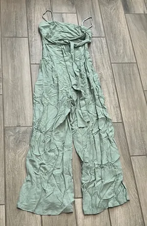 Hello Molly Green Jumpsuit with Palazzo Legs thumbnail 1