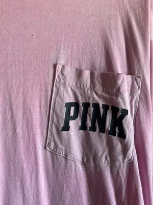 PINK Victoria's Secret Pink Cotton Long Sleeve Pocket Tee thumbnail 2