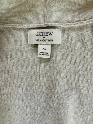J Crew Factory Chelsea Sweater Blazer Cotton Gray Womens XL Open Front thumbnail 5