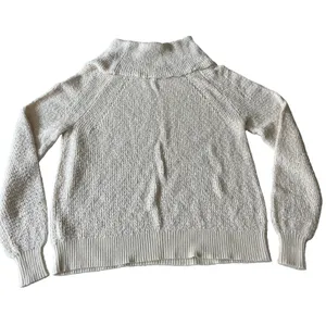 Free People Cream Ivory By Your Side Cowl Neck Sweater Oversized Women’s Large thumbnail 4
