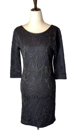 Zara Trafaluc Dress Women Medium Black Scoop‎ Back Long Sleeve Shimmer Mini thumbnail 1