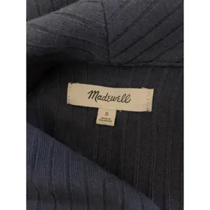 Madewell‎ Ribbed Knit Button Front Midi Dress Long Sleeve Blue Small thumbnail 4