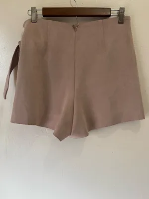 Zara Faux Suede Wrap Mini Skort Tortoiseshell Buckle (S) thumbnail 2