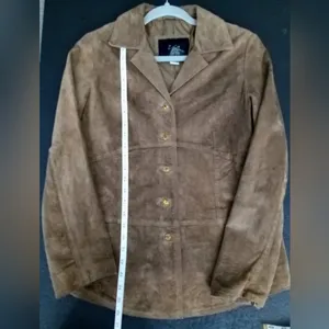 Zazee Jacket Blazer Vintage 100% leather Suede Brown Size M thumbnail 4