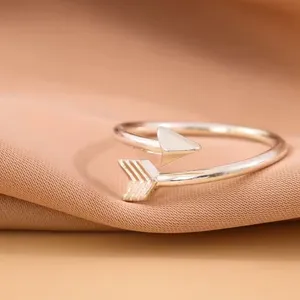 NEW 925‎ Sterling Silver Arrow Bypass Ring Women Adjustable Silver Ring thumbnail 8