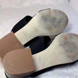 Steve Madden Ilena Suede Leather Strap Black Mules with Wooden Heel Size 6 thumbnail 9