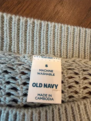 Old Navy Sage Green Open-Knit Crewneck Sweater Size Small - P303 thumbnail 4