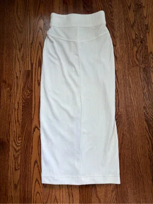 NWT Free People Roxy Rib Pencil Midi Skirt Creme XS High Waist Ribbed $78 thumbnail 3