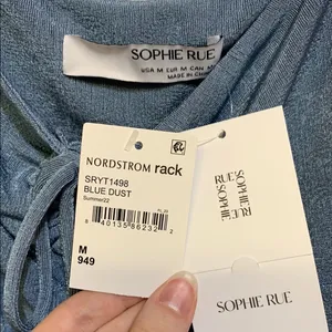 Sophie Rue Blue Puff Sleeve Crop Top thumbnail 2
